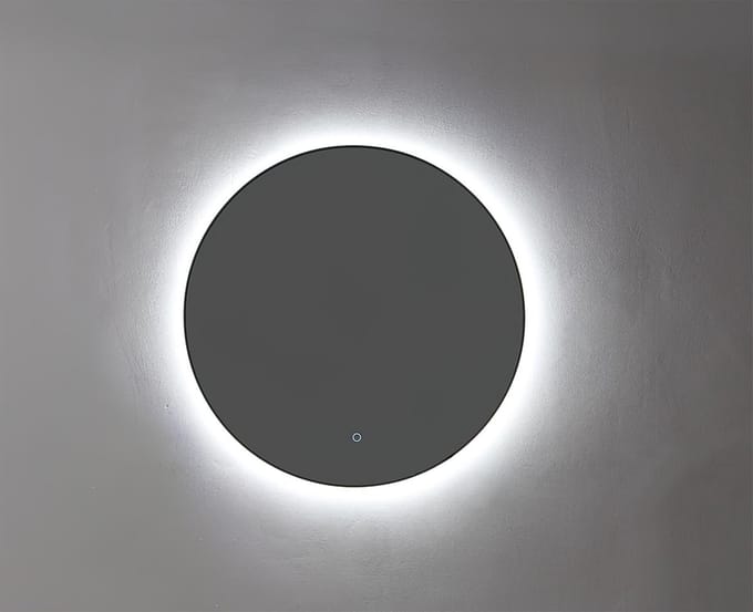 Ronde spiegel 100cm - mat zwart met LED verlichting (3 kleur instelbaar & dimbaar)