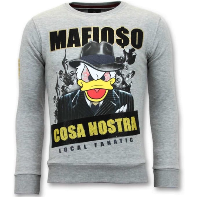 Exclusieve Sweater Heren - Cosa Nostra Mafioso - Grijs