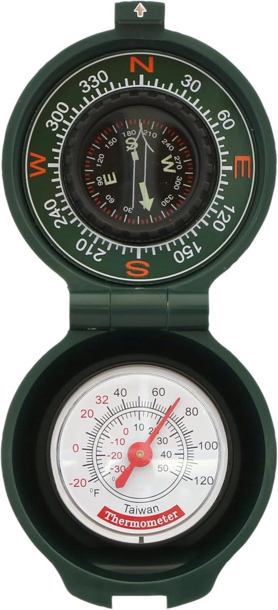 Kompas met thermometer - 2-in-1 buitengereedschap