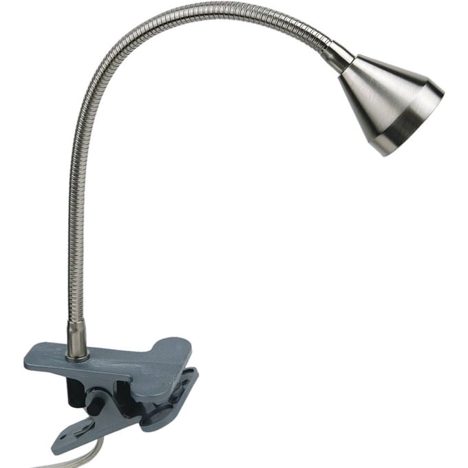 Busch LED-klemverlichting Mini, flexibele arm, nikkel, 3.000K