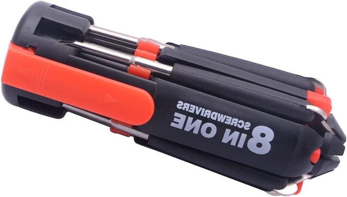 Multifunctionele Schroevendraaier Set - Gereedschap Tool - Klusjes Thuis - Ingebouwde LED - 12.5 cm - Rood
