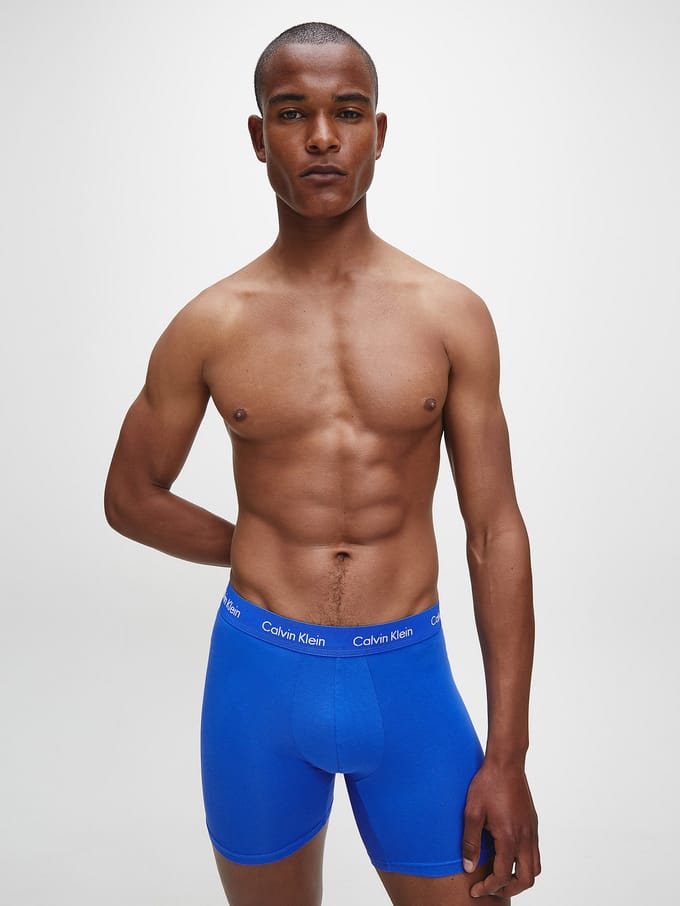 Calvin Klein 3-pack Boxerbriefs - Middelhoog - Katoen Stretch, Zwart/Blauw