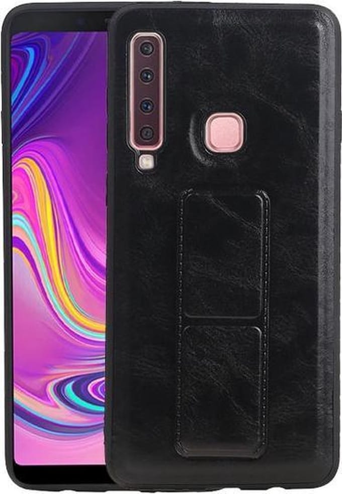 Grip Stand Hardcase Backcover voor Samsung Galaxy A9 (2018) Zwart