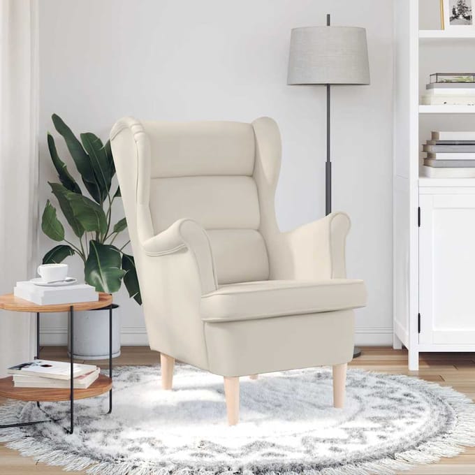 vidaXL - Fauteuil - 74x84x100 - cm - linnen - wit