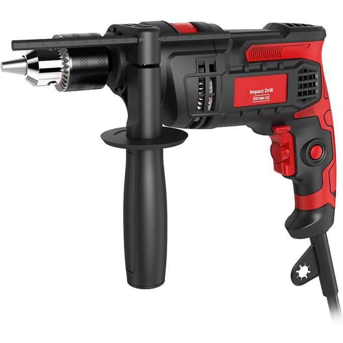 Hamerboor Klopboormachine 850W 3000 RPM Hand elektrische boormachine met 360 graden draaibare handgreep Hamer en US Plug