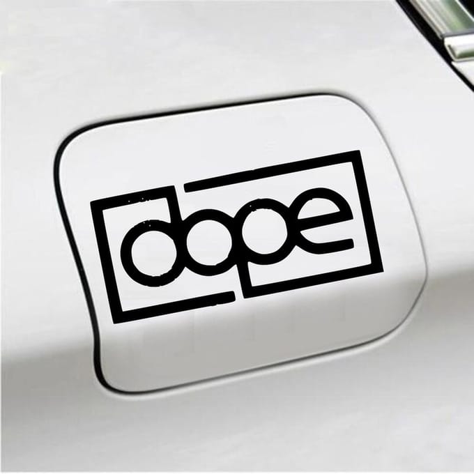 Bumpersticker - Dope - 6,8 X 14,8 - Zwart