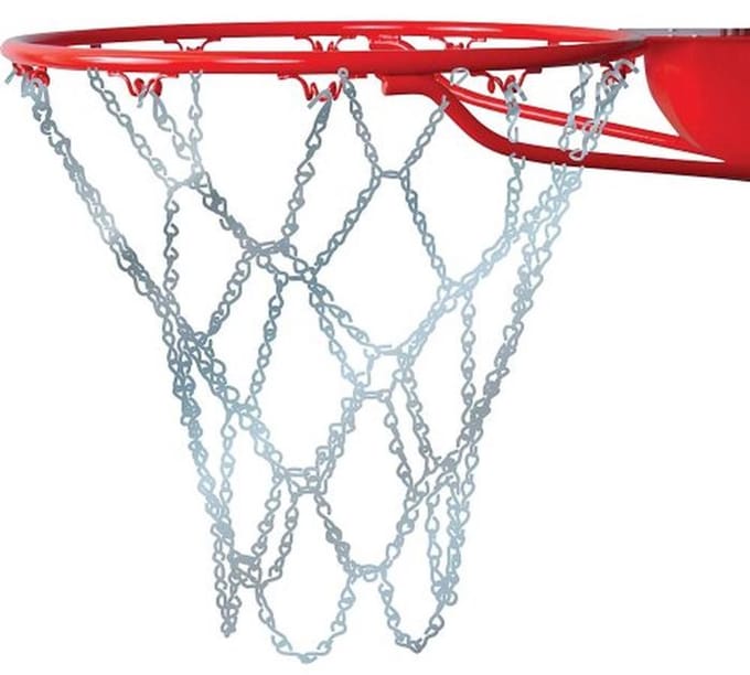 Basketbalnet met stalen ketting - 21 inch - Zilver
