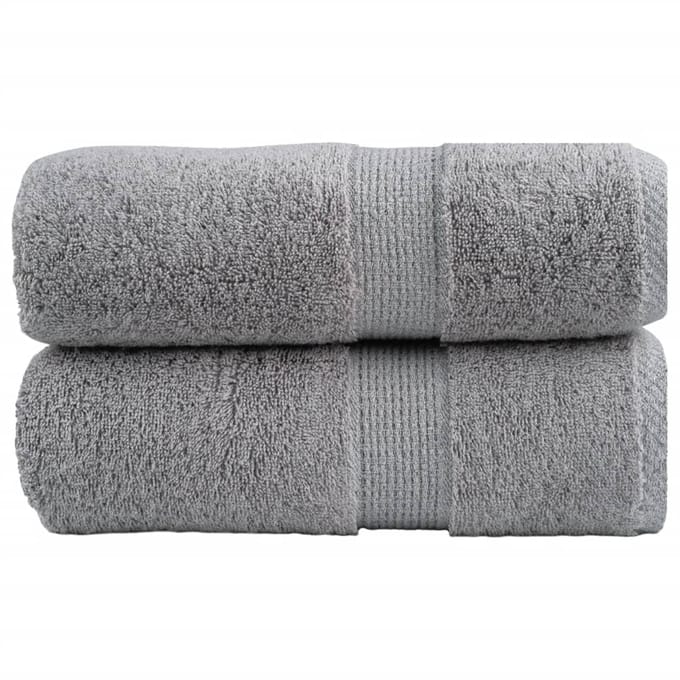 vidaXL - Premium - washandjes - SOLUND - 2 - stuks - grijs - 30x30cm - 600 - g/m²