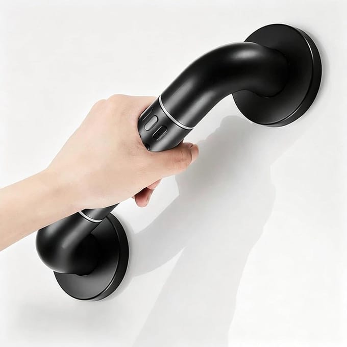 Douchebeugel - Badkamer handgreep - Veiligheid thuis - Roestvrij staal - 60 cm - Zwart