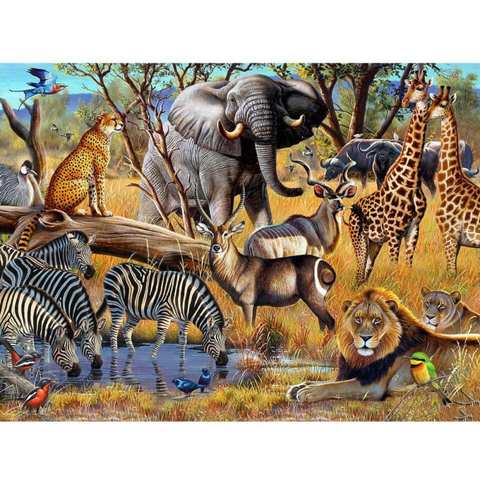 5D bricolage diamant peinture éléphant lion point de croix Kit complet diamant broderie 20X30CM black