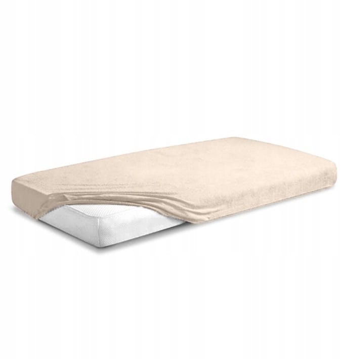 Hoeslaken Frottee met Elastiek 140x200cm Beige