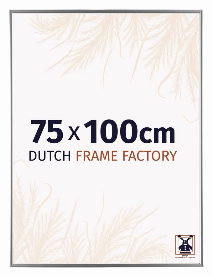 Fotolijst 75x100 cm - Kunststof - Zilver Hoogglans - Easy