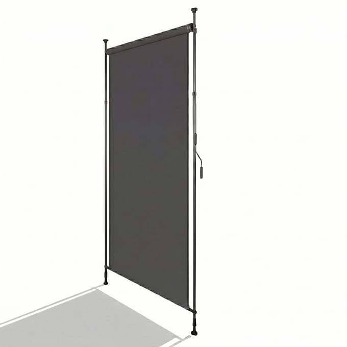 REDOM - Verticale Buitenzonwering - Uittrekbaar En In Hoogte Verstelbaar - Balkon En Terras - Polyester - Donkergrijs - 220-310 Cm