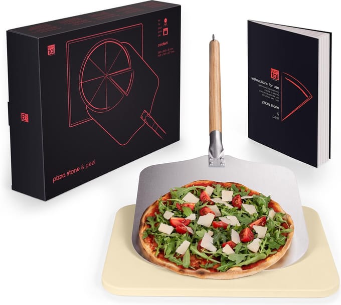 Blumtal - Pizzasteen met XL Pizza Schep - Professionele Pizza Set - Cordieriet Pizza Stone