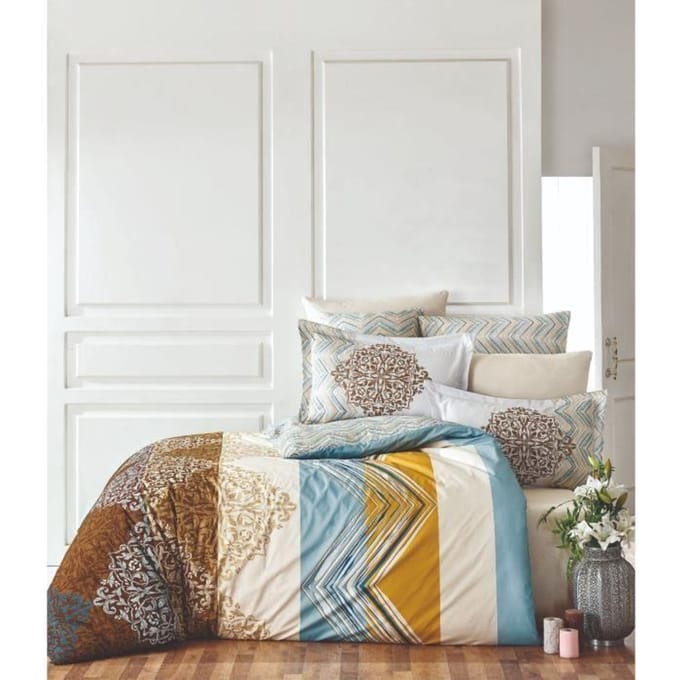 Beddengoed set - 1 dekbedovertrek 220 x 240 cm + 2 kussenslopen 60 x 60 cm - 100% percal katoen - Wit wit