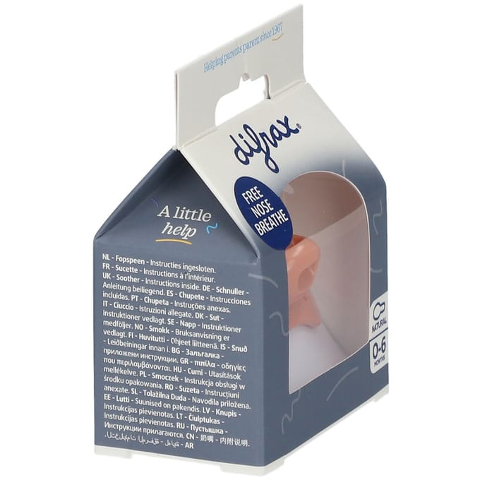 Difrax Fopspeen - Natural - 0-6 maanden - Siliconen - Peachy - 1 stuk