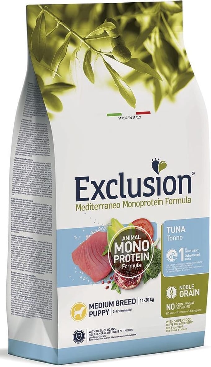 Exclusion Mediterraneo Puppy Tuna 12 kilo