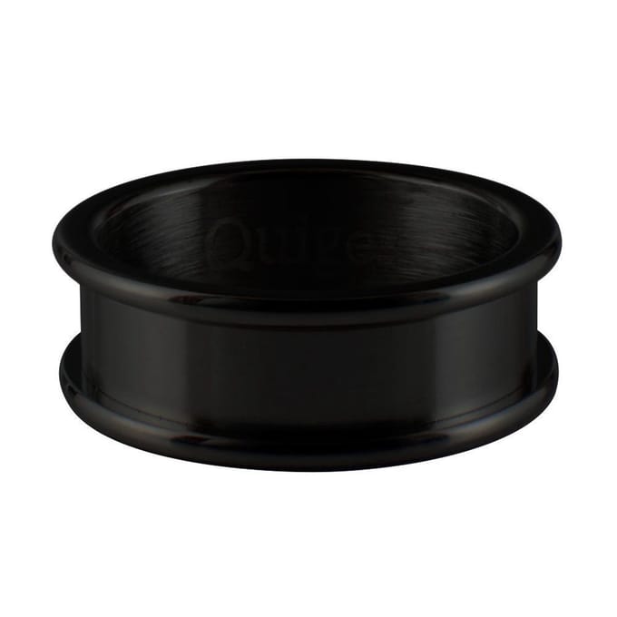 Quiges Stapelring Ring - Basisring  - Dames - RVS zwart - Maat 18.5 - Hoogte 6mm