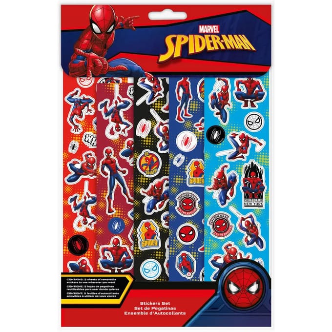 SPIDERMAN - stickers - stickervellen - 5 sticker vellen van spiderman