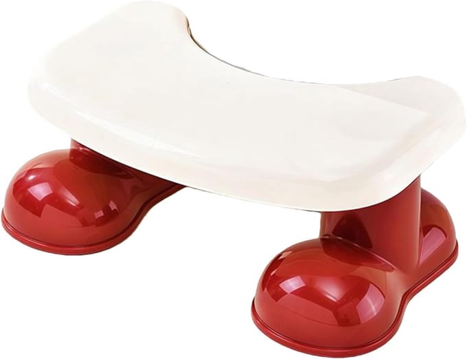 Toiletkruk - Opstapbankje - Comfortabel Zitten - Antislip Ontwerp - 15.5 x 26.5 cm - Rood