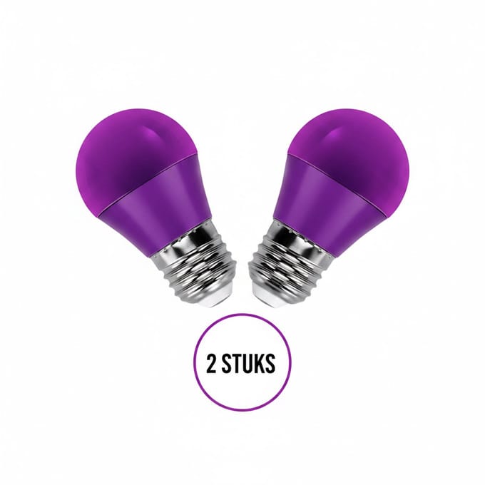 G45 kogellamp paars 2 stuks - E27 LED lamp 4W=30W gloeilamp - 230V