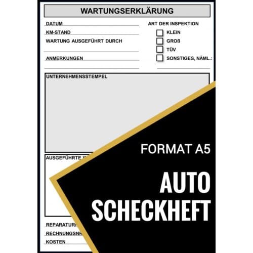 Auto-Scheckheft - Universelles Reparaturenheft - Auto Scheckhefte