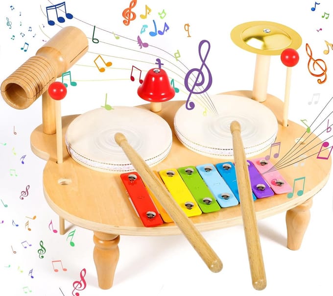 Houten Muziekinstrumenten Speelgoed Set 10-in-1 voor Kinderen