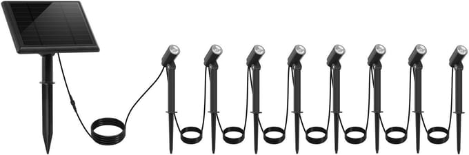 Set van 8 gekoppelde zonne-spotlights 100LM ROUNDY MINI