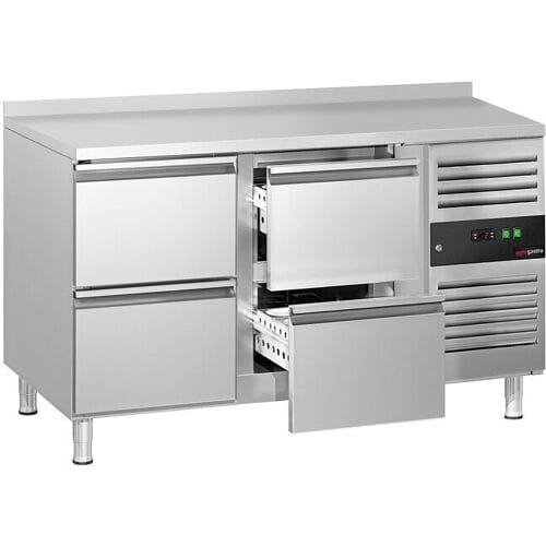 GGM Gastro Kühltisch ECO - 1360x700mm - mit 4 Schubladen - mit Aufkantung