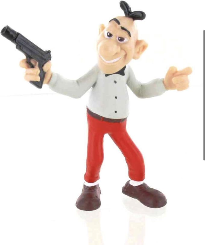Paling en Ko - speelfiguurtje met pistool - 8 cm - stripfiguur - kunststof