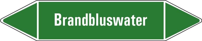 Brandbluswater leidingmarkering op vel 252 x 52 mm - 3 per vel