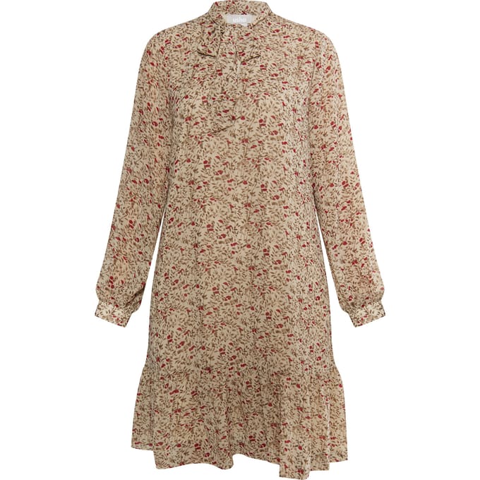 usha Midi-jurk met bloemenprint Dames Crème veelkleurig