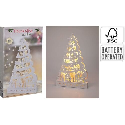 Koopmans Koopman kerstboom met lichtjes - 45 cm, wit