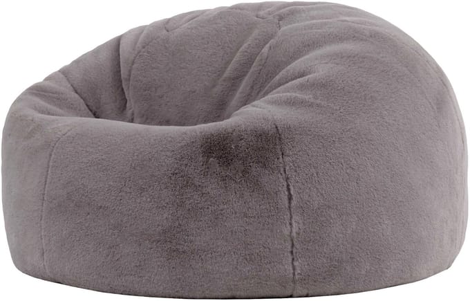 icon - Kingston Zitzak Fauteuil - Fluffy Pluche Imitatiebont - Grijs