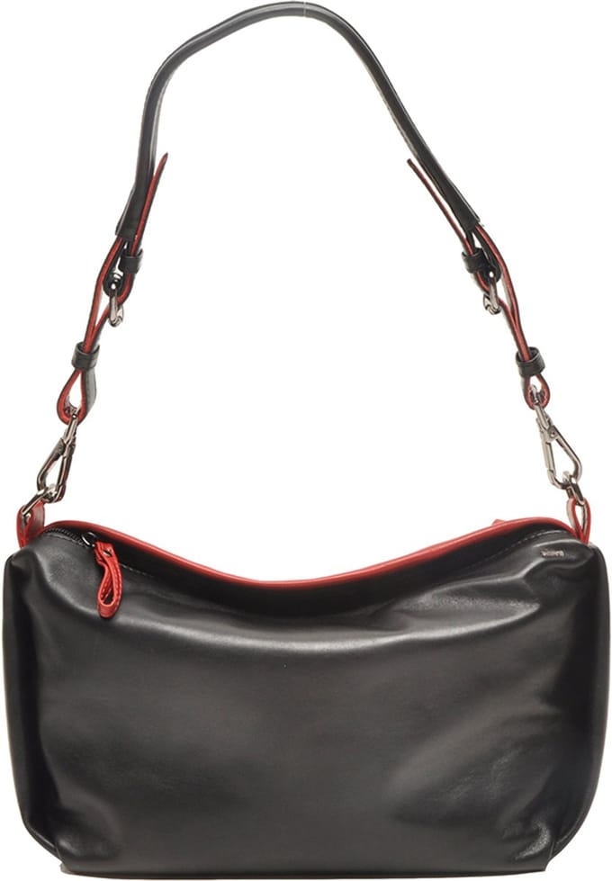 Berba | Soft | Schoudertas | Dames | Leer | Zwart / Rood