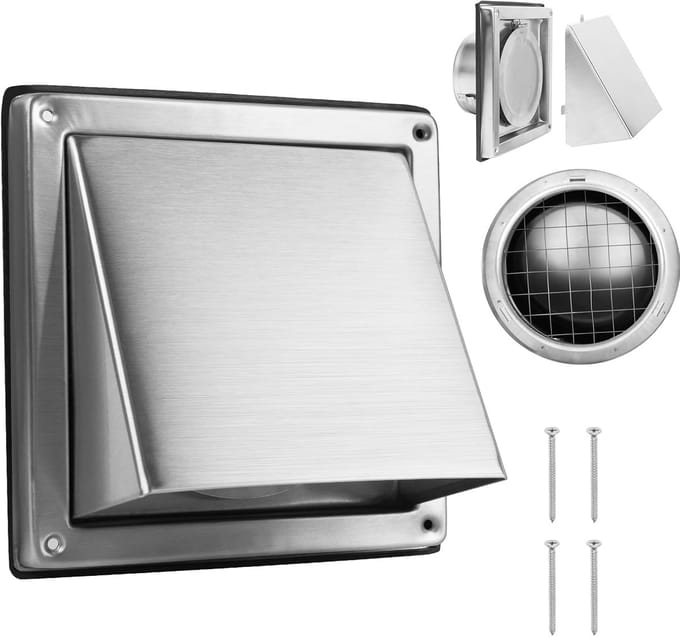 Weerbestendige Ventilatiegrille 100mm RVS Luchtrooster Afzuiging