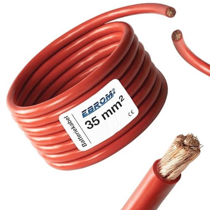 Accukabel - Batterijkabel - Auto Accu - 100% OFC Koper - 6-95 mm² - Rood