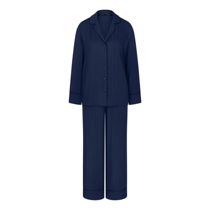 Triumph Amourette Jacquard PW Dames Pyjamaset - BLAUW