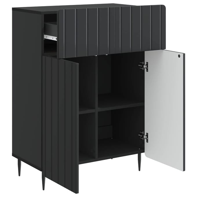 vidaXL - Dressoir - Zwart - 66 - x - 34,5 - x - 92 - cm - Bewerkt - hout