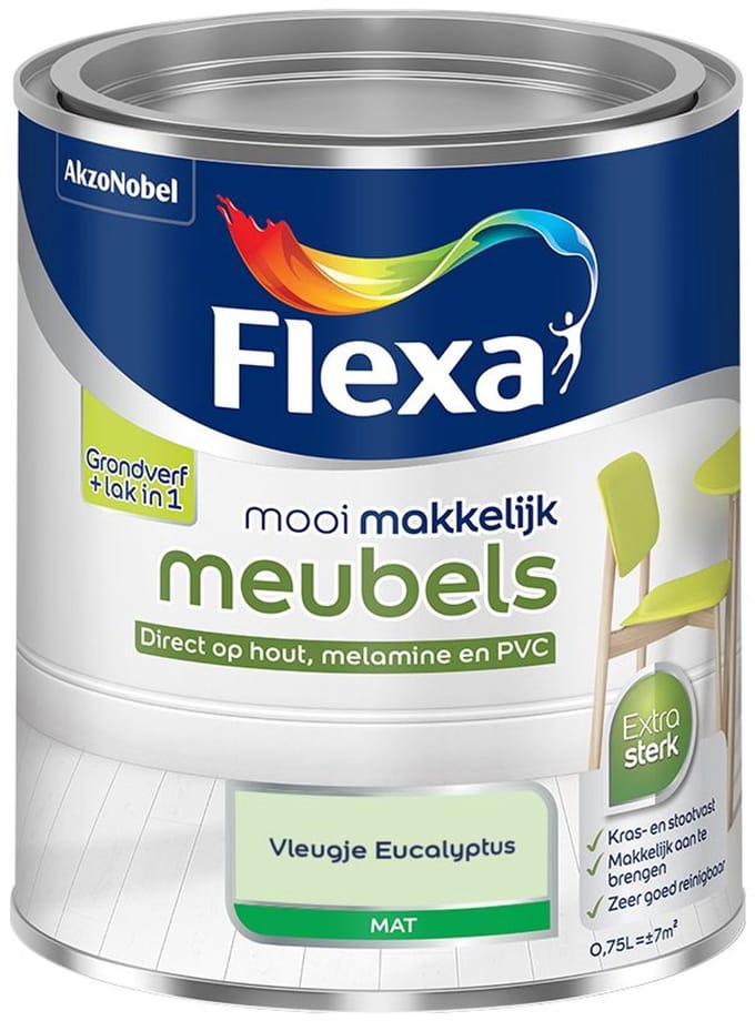 Flexa - Mooi Makkelijk Meubels Mat - Vleugje Eucalyptus - Mengverf - 750 Ml