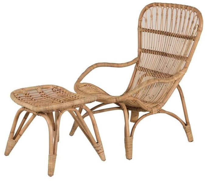 Svea - Leila loungestoel rotan - naturel/gebroken wit