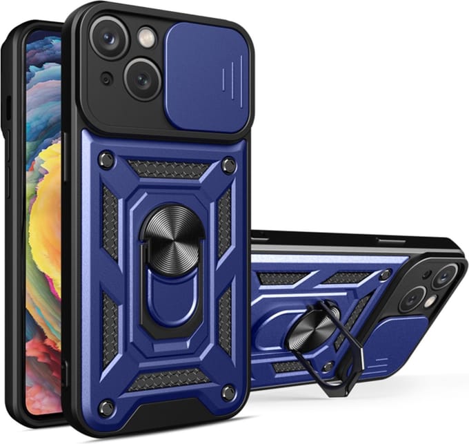 Hoesje geschikt voor Apple iPhone 15 Plus - Techsuit Camshield Back Cover - Blauw