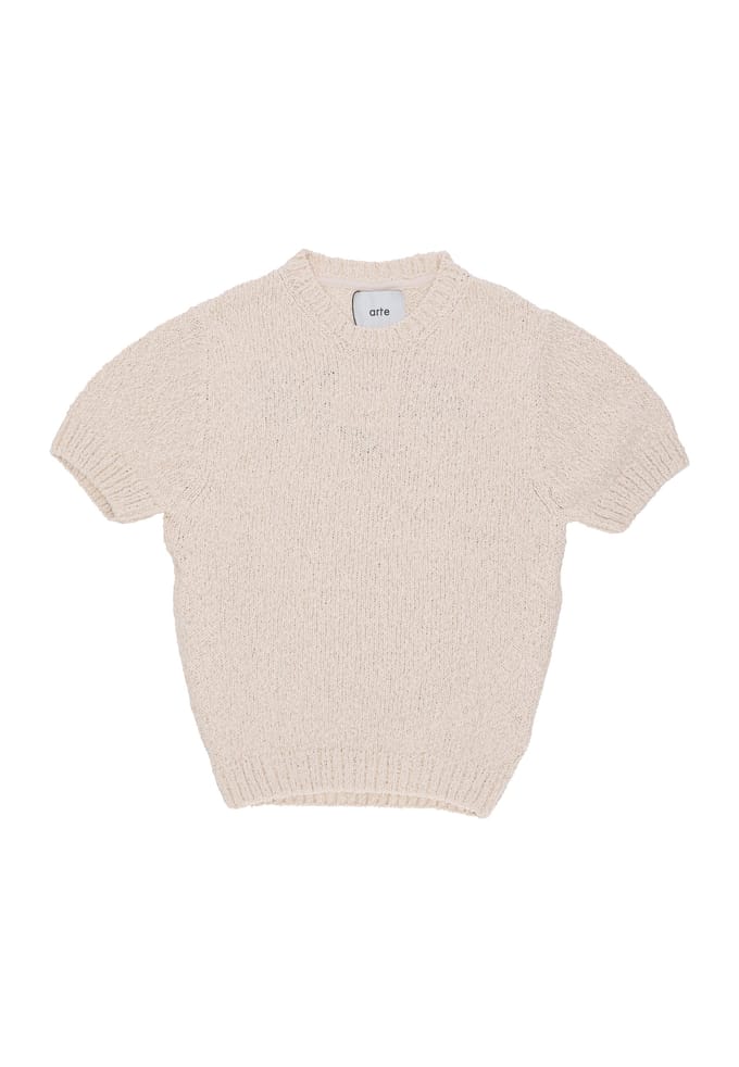 T-shirt Man Back Graphic Knit Tee Cream