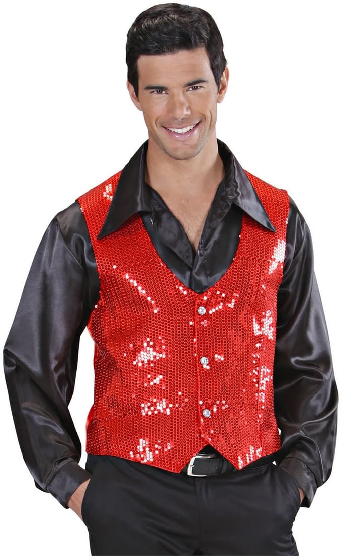 Pailletten gilet vestje rood