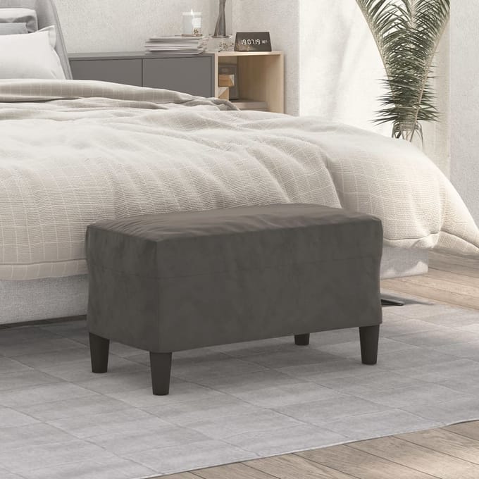 vidaXL - Bankje - 70x35x41 - cm - fluweel - donkergrijs