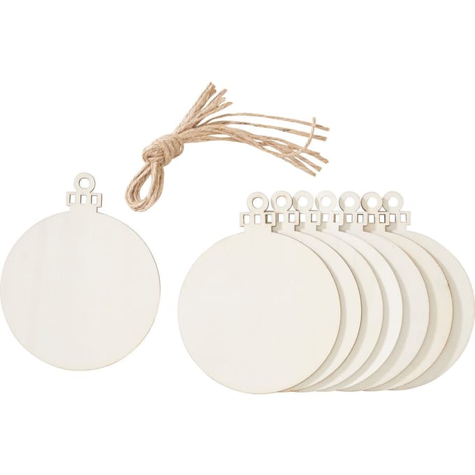 VBS Houten decoratieve hanger - Kerstbal