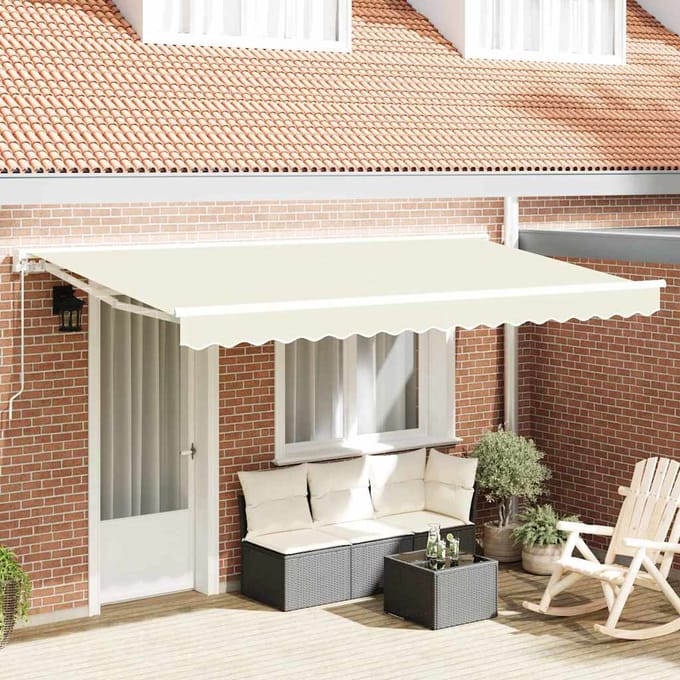 vidaXL Zijde Frame Crèmekleurig 400 x 200 cm Polyester met PU-coating