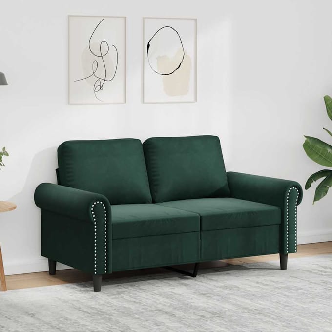 vidaXL - Tweezitsbank - 120 - cm - fluweel - donkergroen