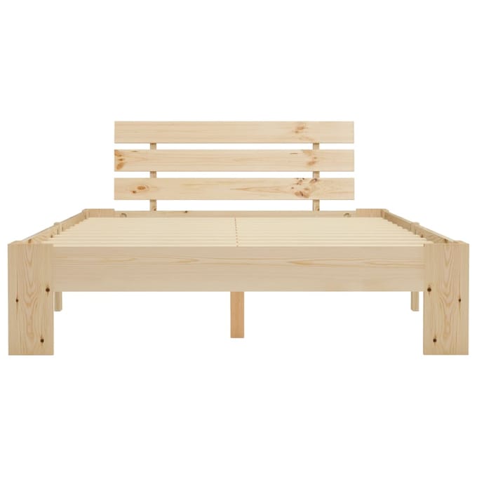 vidaXL - Bedframe - met - hoofdbord - massief - grenenhout - wit - 140x200 - cm