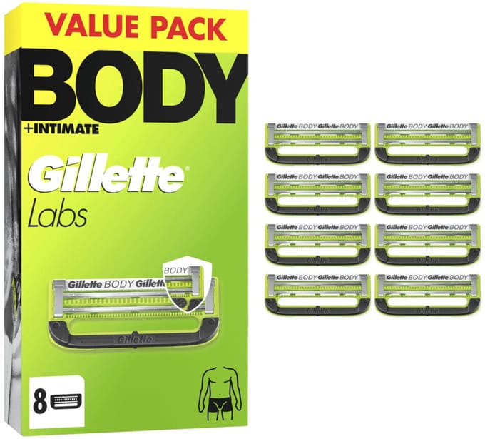 Gillette Labs Body+ Intimate Scheermesjes - 8 stuks